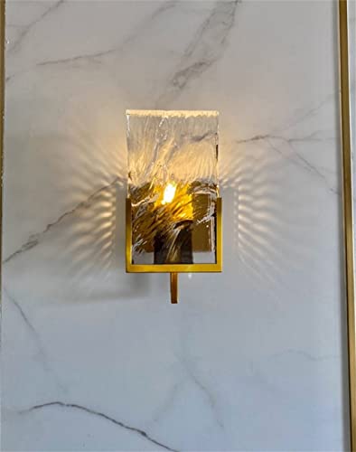 TEmkin Gold Crystal Wall Lamp Led Light For Living Room Background Bathroom Indoor Light Fixtures Home (Color : Clear, Size : Cold light) (Clear Cold light)