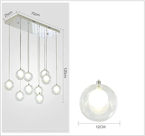 TAXXII 10 Lights Creative Bubble Balls Restaurant Pendant Light Duplex Staircase Home Luxury Chandelier Ceiling Light Minimalist Home Luxury Chandelier for Living Room Nordic Art Personal