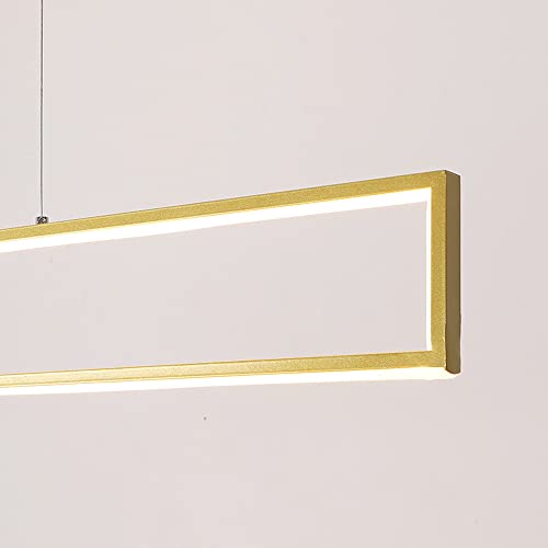 AOLEYE Minimalist Metal Strip Chandelier Home LED Pendent Lamp Nordic Office Decor Suspended Light Fixture Modern Kitchen Dining Room Adjustable Ceiling Hanging Light 39.4in