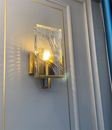 TEmkin Gold Crystal Wall Lamp Led Light For Living Room Background Bathroom Indoor Light Fixtures Home (Color : Clear, Size : Cold light) (Clear Cold light)
