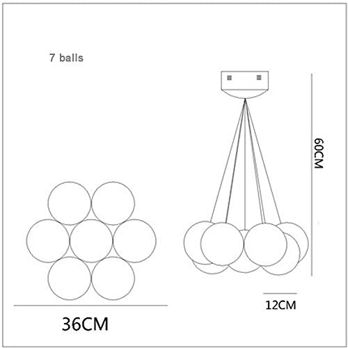 TAXXII Multi Glass Bubble Balls Home Luxury Chandelier Artistic Creative Bubble Ball Lamp Glass Balls Home Luxury Chandelier for Living Room Children's Room Bedroom Lamps Restaurant Penda