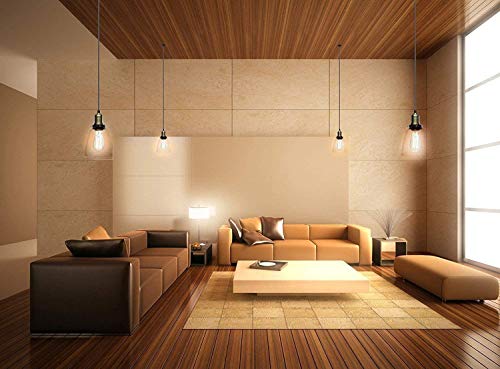 Lampop Pendant Light Industrial Ceiling Lamp Glass Shade Retro Lighting Vintage Hanging Lamp Chrome Base E27 Chandelier for Kitchen Dining Room Loft Bedroom Cafe Bar Restaurant, Transparent