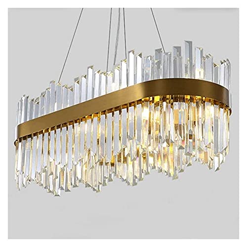 Ceiling Light Chandelier 80 x 30 x 30 cm Luxury Crystal Chandelier Rectangular Stainless Steel Modern Restaurant Dining Room Hotel Villa LED lamp Warm Light