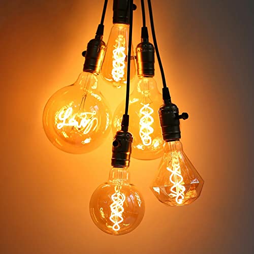 Diamond Vintage Edison LED Light Bulb 4W, E27 Screw Bulb Retro Old Fashioned LED Filament Glass Antique Lamp Makes Beautiful Design (Diamond)