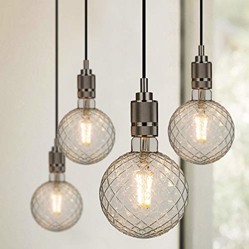 Tianfan LED Bulbs Vintage 4W Warm White 2700Kelvin Big Globe Crystal Led Bulb 220/240V Edison Screw E27 Base Specialty Decorative Light Bulb G125 (Crystal)