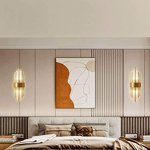 XIAOJIALIN 2pack 12W LED Modern Crystal Wall Lamp Metal Art Deco Chrome Sconce Wall Light European Luxury Style Dimmable for Living Room Bathroom Home Indoor Decoration (Color : Neutral Light)