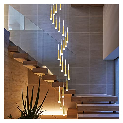 Ceiling Chandelier Lamp, LED Modern Chandelier Lamp, Pendant Chandelier Compatible with Ladder Lighting Compatible with Stairs Modern Simple LOFT Stairwell Villa Lustre Home Decor Loft,Modern LED Chan