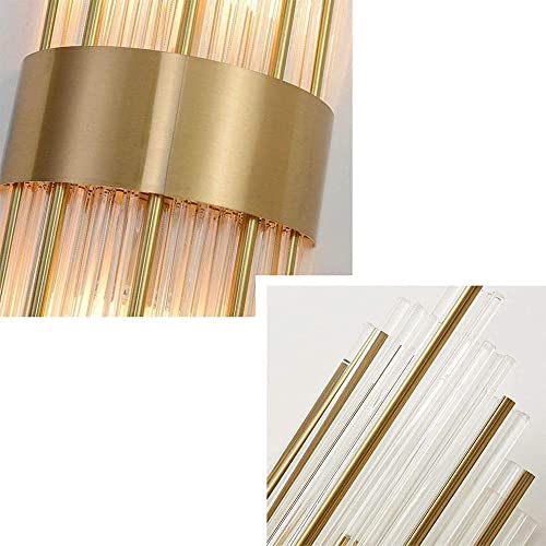 XIAOJIALIN 2pack 12W LED Modern Crystal Wall Lamp Metal Art Deco Chrome Sconce Wall Light European Luxury Style Dimmable for Living Room Bathroom Home Indoor Decoration (Color : Neutral Light)