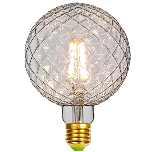 Tianfan LED Bulbs Vintage 4W Warm White 2700Kelvin Big Globe Crystal Led Bulb 220/240V Edison Screw E27 Base Specialty Decorative Light Bulb G125 (Crystal)