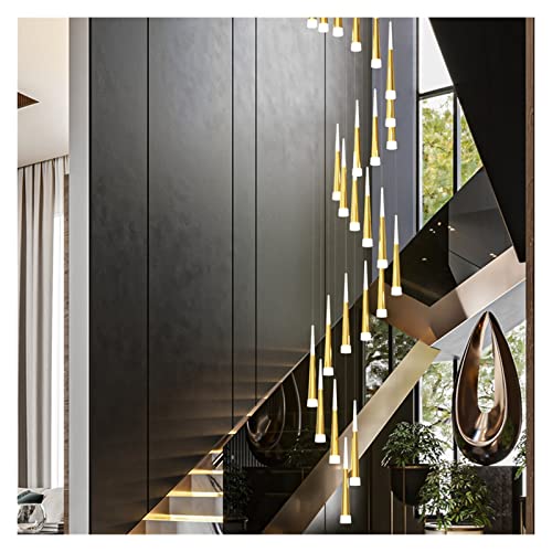 Ceiling Chandelier Lamp, LED Modern Chandelier Lamp, Pendant Chandelier Compatible with Ladder Lighting Compatible with Stairs Modern Simple LOFT Stairwell Villa Lustre Home Decor Loft,Modern LED Chan