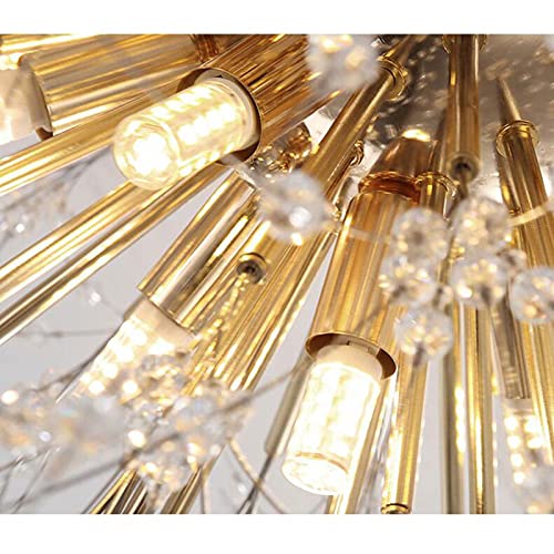 Swinkz 45/50/55/60cm Wide Crystal Pendant Light Anti-Glare LED Dandelion Chandelier Modern Style Ceiling Hanging Light in Chrome for Dining Room Reception Cafe Clothes Stores(Size:45cm)