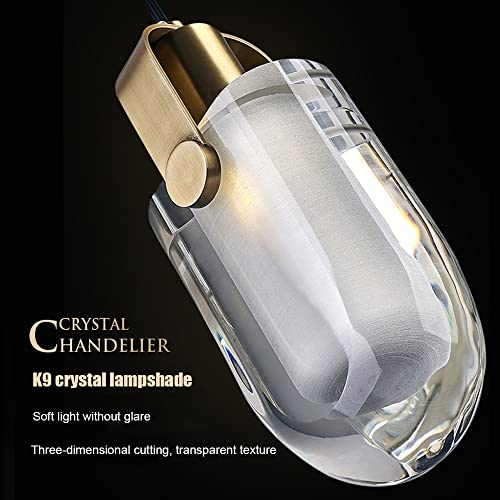 AAOTE Ceiling Pendant Lights, Postmodern Luxury Small Chandelier Minimalist Bedroom Bedside LED Crystal Long Line Hanging Lamp Dining Room Bar Counter Droplight