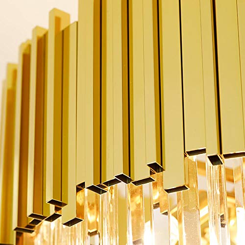loonju Top Luxury Modern Chandelier Lighting for Staircase Long Gold Crystal Light Fixtures Large Hallway Indoor Stair LED Cristal Lamp,Warm White,Dia50xH160CM