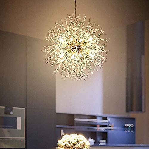 Vikaey Modern Crystal Chandelier, 9-Light Living Room Chandelier, Chandeliers Ceiling Light for Bedroom Kitchen Office (Gold)