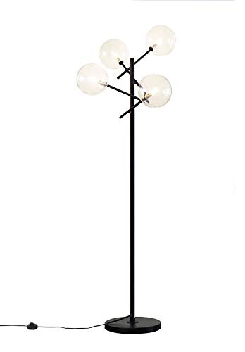SurparsHouse Sputnik Chandelier Floor Lamp, 4-Light Glass Globe Floor Light,Black