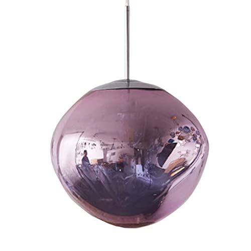 LZH FILTER Lava Ball Drop Pendant Light, Irregular Copper Mirror Glass Ceiling Lighting, LED Ceiling Chandelier Lighting, Globe Hanging Lamp for Living Room Corridor Dining Room