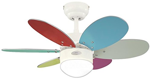 Westinghouse Ceiling Fans 78673 Turbo II One-Light 76 cm Six-Blade Indoor Ceiling Fan, White Finish with Opal Frosted Glass