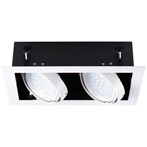 5X Twin Spot GU10 LED Warm White Recessed Ceiling Box Light Shop Store Commercial Retail Display Adjustable Tilt Angle Multi Directional Downlight Fitting