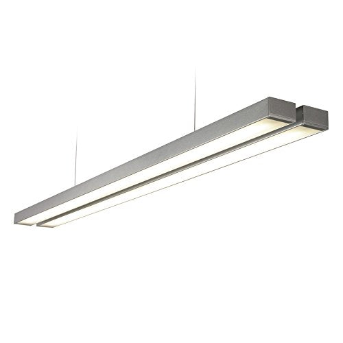 Saxby Borde 26W Silver Twin Aluminium Cool White Commercial Pendant LED Module Ceiling Light