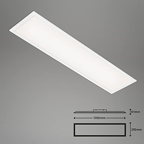 BRILONER — LED ceiling lamp, dimmable LED panel, color temperature control, incl. remote control, 24W, 2,600 lumens, white, 1000x250x60mm (LxWxH)