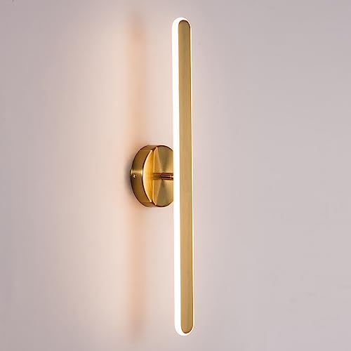 XZHGCEE Gold Dimmable LED Wall Light with Brass Finish for Indoor Wall Lights in Living Rooms, Bedrooms, and Bathrooms, Bedside Lighting Fixtures, and Modern and Vintage Wall Lights