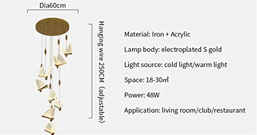 RAGGZZ Butterfly Schandelier Lighting for Living Room Long Stair Bedroom Bedside Indoor Led Lamps Fixtures/Gold/Cold Light