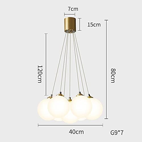 ISSPTYB Modern Glass Globe Chandelier for Bedroom Antique Brass Cluster Milk Ball Bubble Chandelier for Living Room Gold Coastal Mid Century Ceiling Pendant Light for Dining Room Kitchen Island