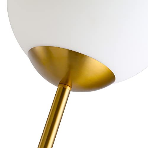 HOMCOM 171cm Glass Globe Floor Lamp Metal Frame Sphere Light Pedal Switch Home Office Living Room Modern Unique Standing Beautiful Furnishing - Gold
