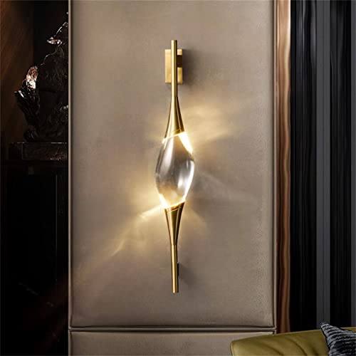 TEmkin Copper Crystal Wall Lamp Designer Creative Decoration Hotel Living Room Bedroom Lamp Corridor Lighting (Color : D, Size : Warm (2700-3500K)) (D Cool(5500)