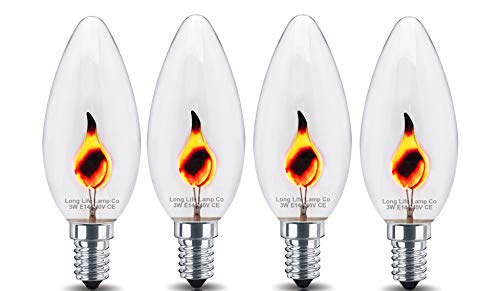 4 x 3w Flicker Flame Candle Light Bulb E14 SES Screw