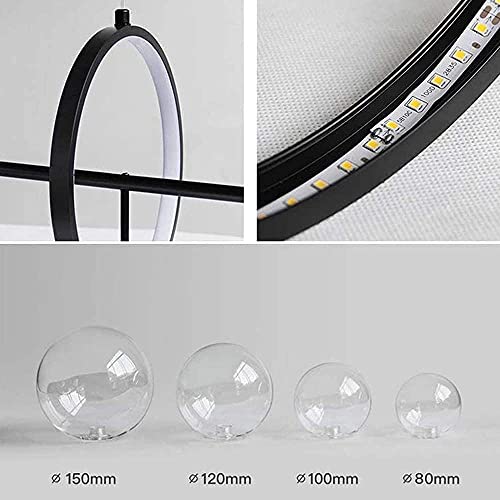 TAXXII Exquisite Chandelier for Home Led Nordic Black Glass Bubble lampshade Gastronomy Room Cloth Conserve Hanging lamp Lighting Light Bulb g9 (Color : 120 * 30cm)