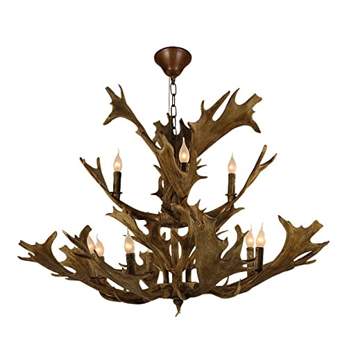 RAGGZZ 6-Lights Nordic Simplicity Branch Candle Chandelier American Pastoral Light Iron E14 Suspension Light Hall Restaurant Restaurant Study Cliving Room