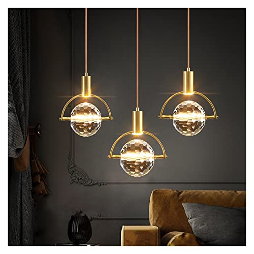 Modern Hanging Lamp, LED Modern Chandelier Lamp, Modern Crystal Small Chandelier Simple Personality Round Bedroom Chandelier Compatible with Living Bar Dining Room Loft Indoor Lighting,Modern LED Chan