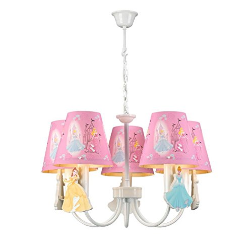 Cartoon Chandelier Princess Room Pink Cute Girls Room Pendant Lamp Child Bedroom Pendant Light