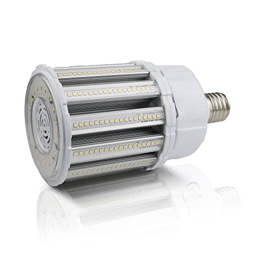 Bright Source 80w E40 LED Corn Light Bulb 6000k Daylight (10,800 Lumen) 140 Lumens Per Watt, 360° Beam Angle, Replaces Metal Halide/Son/HID/HPS for Parking, Stadiums, Warehouse & Factory