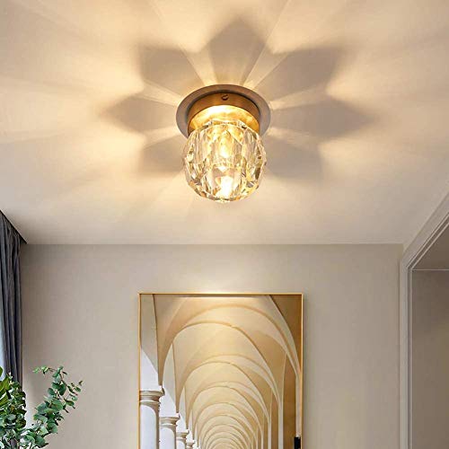 TEmkin Chandelier,Modern Light Ceiling Lamp,Simple Aisle Lamp,Corridor Lamp,Entrance Lamp,Staircase Lamp,Balcony Lamp,Checkroom Lamp,Entry Crystal Lamp-Golden. 11 * 12cm