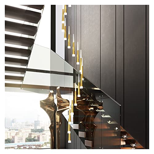 Ceiling Chandelier Lamp, LED Modern Chandelier Lamp, Pendant Chandelier Compatible with Ladder Lighting Compatible with Stairs Modern Simple LOFT Stairwell Villa Lustre Home Decor Loft,Modern LED Chan