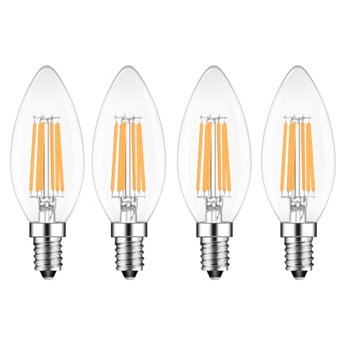 Sokkldccd E14 Led Candle Bulbs, Small Edison Screw (SES) Candle Light Bulb, 6W Led Bulb, Warm White 2700K, Pack of 4