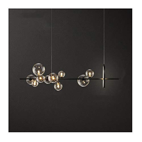 TAXXII Nordic Black LED Exquisite chandelier for home Light Glass Bubble Lampshade Dining Room Cloth Store Hanging Exquisite chandelier for home Lighting G9 Bulb (Color : 90x30cm)