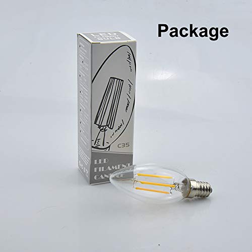 Bonlux E14 LED Filament Candle Bulbs Dimmable Cool White 6000K 4W C35 Small Edison Screw SES, Vintage LED Antique Light, Replace 35W-40W E14 Halogen Bulbs for Chandelier Decorative Pendant Light 5pcs