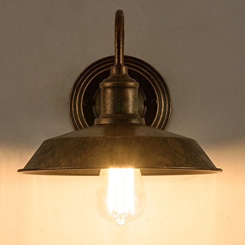 Vintage Wall Light,GLADFRESIT Industrial Lighting Socket Rustic Sconces Wire Metal Wall Lamp Indoor Home Retro Lights Fixture (Single Lamp-Base Painted with Oil Rubbed Bronze)