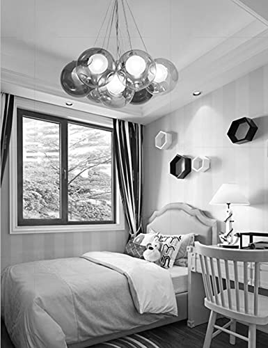 TAXXII Hanging lamp Glass Ball Stairs Bedroom Kids Room Pendant Light Restaurant Bubble Light Glass Living Room Clothing Store Hanging lamp LED Multi-Colored-7 Balls,Included Light Bulbs