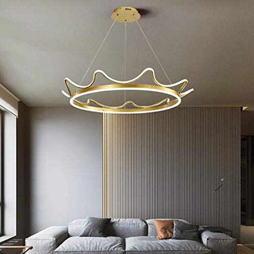 AAOTE Living Room Crown Chandelier LED Bedroom Light Dining Room Entrance Study Staircase Golden Pendant Lighting Fixtures 29.9in