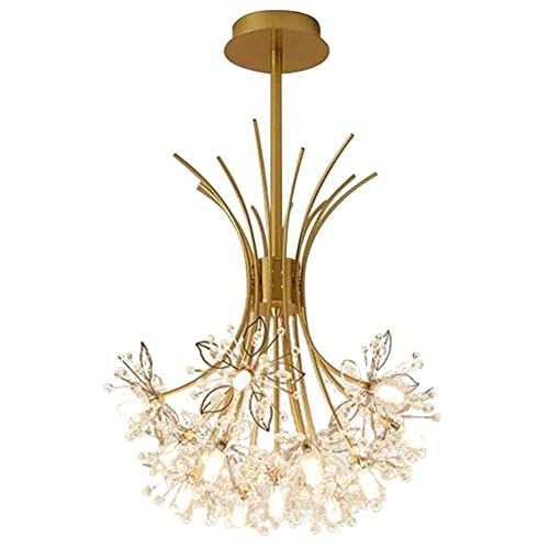 TEmkin LED Chandeliers, Modern Dandelion Hanging Lamp Light Luxury Crystal Bouquet Hanging Light for Dining Room Bedroom Living Room Adjustable Dandelion Chandeliers