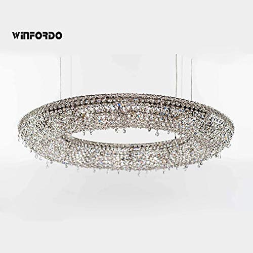 Modern Large Crystal Chandelier Light Fixtures for Living Room Round Colorful Lamp Design Home Decor Luxury Lighting (Emitting Color : Cold White Size : Blue Crystal)