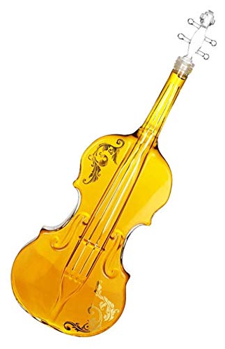 TEMKIN Whiskey Decanter Violin Decanter - Funny Crystal Drinking Cup,Creative Whiskey Glasses,Double Wall Cool Beer Cup for Wine Cocktail Vodka,Home Halloween Party Bar Gift Whiskey Set Decanter