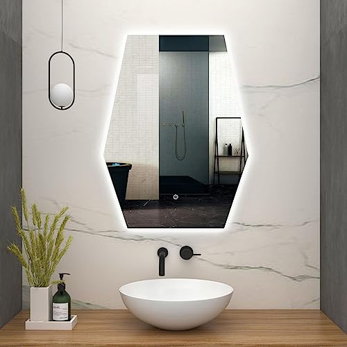 Modern Abacus 600 x 800mm LED Illuminated Silver Bathroom Mirror - Anti-Fog
