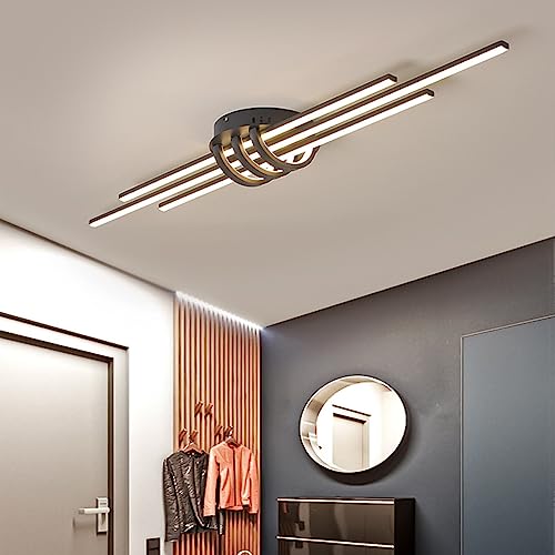 LED Ceiling Light Dimmable Living Room Ceiling Light Modern LED Ceiling Lamp Dining Table Ceiling Lamp for Bedroom Kitchens Office Dining Room Ceilings Lights Dining Table Pendant Lamp (Black, L80cm)