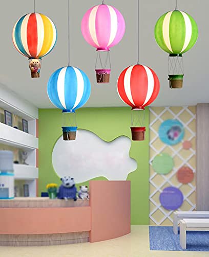 Creative Kids Cartoon Light Fixture Kindergarten Light Blue Chandelier Ceiling Light Hot Air Balloon Ceiling Light Fixture Children's Room Art Lamps Lighting Creative Specialty Rom-Color. 30*50cm