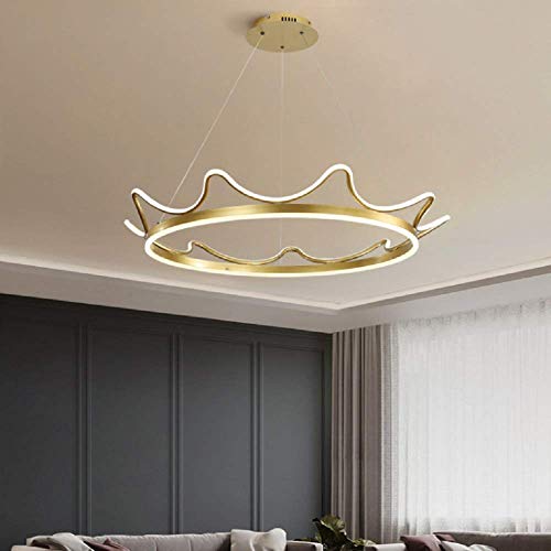 AAOTE Living Room Crown Chandelier LED Bedroom Light Dining Room Entrance Study Staircase Golden Pendant Lighting Fixtures 29.9in